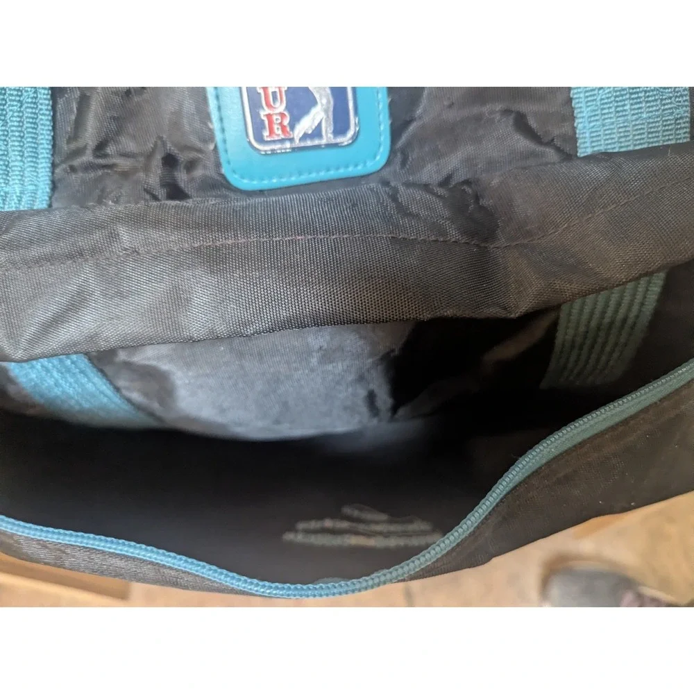 PGA Tour Duffel Bag 1993 Retro Golf Tournament Promo Black Teal Bag Vtg